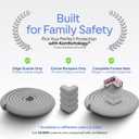 Baby Proof Corners 20.4ft and Edges with Furniture Corner & Edge Safety Bumpers, Impact-Absorbent 18ft Bumper & 8 Foam Corner Protectors, Thick, Odorless Table Edge Protectors for Baby | Grey (Gray)