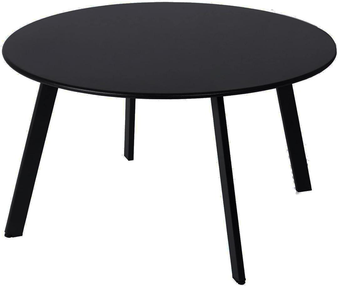 Patio Coffee Table - Metal Steel Outdoor Round Table Weather Resistant Anti-Rust Outdoor Table (Black) (Pack of 1)
