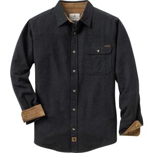 Legendary Whitetails Mens Long Sleeve Button Down 100% Cotton Flannel Shirt (Large, Black Heather)