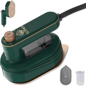 Mini Travel Iron for Clothes, 180 Degree 2 In 1 Small Portable Handheld Iron with Dry and Wet Ironing for Home Business Clothing (Green)