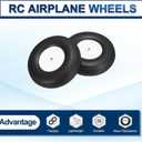 MECCANIXITY RC Airplane Wheels 4.4" OD RC Aircraft PU Rubber Wheels Tire Tail Wheel Replacement for DIY RC Model Plane Aircrafts Helicopter, Pack of 3