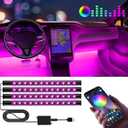 Winzwon Led Lights for Car Accessories Interior, Birthday Gifts for Women Men, Halloween Trunk or Trick Car Decorations Kit APP Control with USB Port Color Change Lights for Jeep Truck Decor, 12V