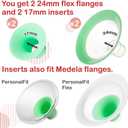 Nenesupply 17mm Flange Inserts and 24mm Flanges Compatible with Medela Breast Pump Parts Replacement 17mm Flange for Medela Work with Pump in Style Parts Symphony Swing Maxi Harmony Personalfit Flex