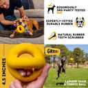 Indestructible Dog Ball - Lifetime Replacement - Durable Dog Toy for Aggressive Chewers - Safe, Non-Toxic Natural Rubber - Chew, Tug & Fetch - Tough, Heavy Duty Chew Toy - 4 (Softball Size)