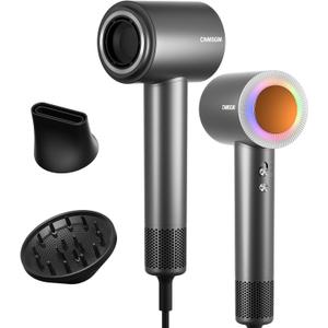 Hair Dryer, 160000 RPM Professional High-Speed Blow Dryer 2 Billion Negative Ionic Care Hair Dryer (Black Gray)