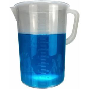 TN LAB Beaker Pitcher Measuring Cup Ultra-Strong Handle Polypropylene Plastic Graduated 5000ml 5L Holds 5.3 Quarts 1.25 Gallons