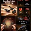 Bone Conduction Headphones, 14H Playtime Bluetooth 6.0 Open-Ear Earbuds with Mic, IPX5 Waterproof Lightweight Headset, Wireless Sport Earphones for Running, Cycling, Gym Workouts(Ink Black)