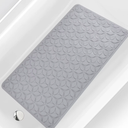 Non Slip Bathtub Mat | Real Rubber Bath Mat for Tub and Shower | Bath Mat for Daily Safety | Pet Dog Bath Mat | Soft No-Slip Bath Mat | Nonskid Bathroom Tub Mat, 16” x 28”（Gray）