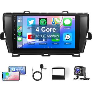 Leadfan Android Car Radio for Toyota Prius 2010-2015 Stereo Upgrade Compatiable with JBL Apple CarPlay Android Auto, 9 Inch Touch Screen with Bluetooth/GPS/WiFi/MIC/SWC/FM/MirrorLink/Backup Camera