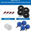AquaMiracle All-in-One Koi Pond Aerator for Outdoor Ponds up to 2000 Gallons, Pond Air Pump Pond Aeration System with 4-Outlet Airline Tubing Air Stones Check Valves