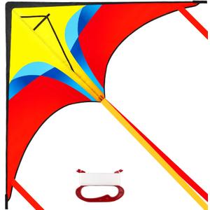 TOY Life Red Delta Kites for Kids & Adults  Easy to Fly Large Kites for Outdoor Beach & Park Fun  Durable, Lightweight & High-Flying Kites for Kids Ages 4-8