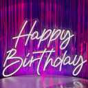 Happy Birthday Neon Sign for Backdrop Large Happy Birthday Light Up Sign White Led Sign for Home Company Birthday Party, 21.65"*14.96" (HappyBirthday-21.65"x14.96")