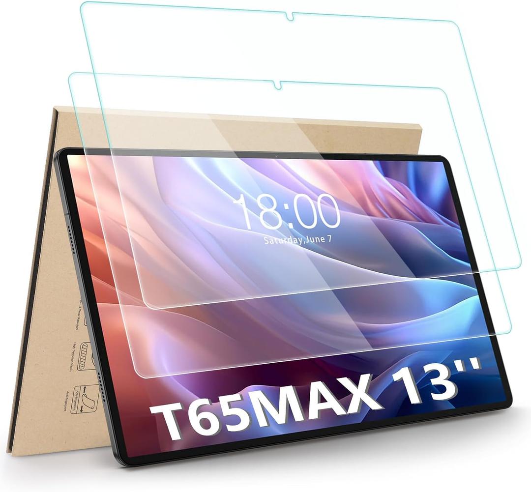 Hianjoo 2-Pack Screen Protector Compatible with TECLAST T65Max 13" Tablet, [HD Clarity] [9 Hardness] [Anti-Scratch] Tempered Glass
