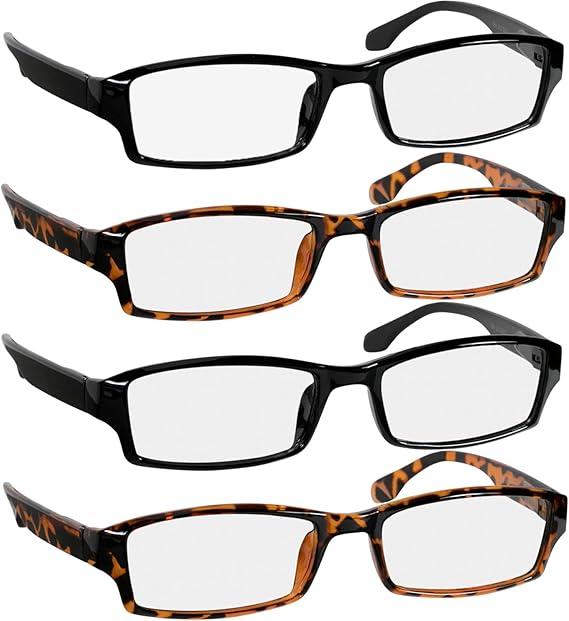 Reading Glasses 5 Pairs Spring Hinge Comfort Quality Readers, +1.75
