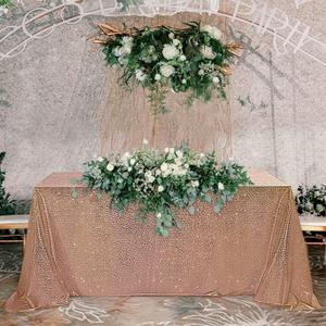Fitable Rose Gold Sequin Tablecloth for Parties - 60x84 Inch - Sparkle Glitter Table Cloth Rectangle Table Cover for Wedding Baby Shower Ceremony Birthday Cake Table Holiday Banquet Decoration