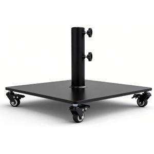 T&Jero 40 lb Heavy Duty Square Steel Plate Patio Market Table Umbrella Base Stand Weight with Wheels for Outdoor, Black