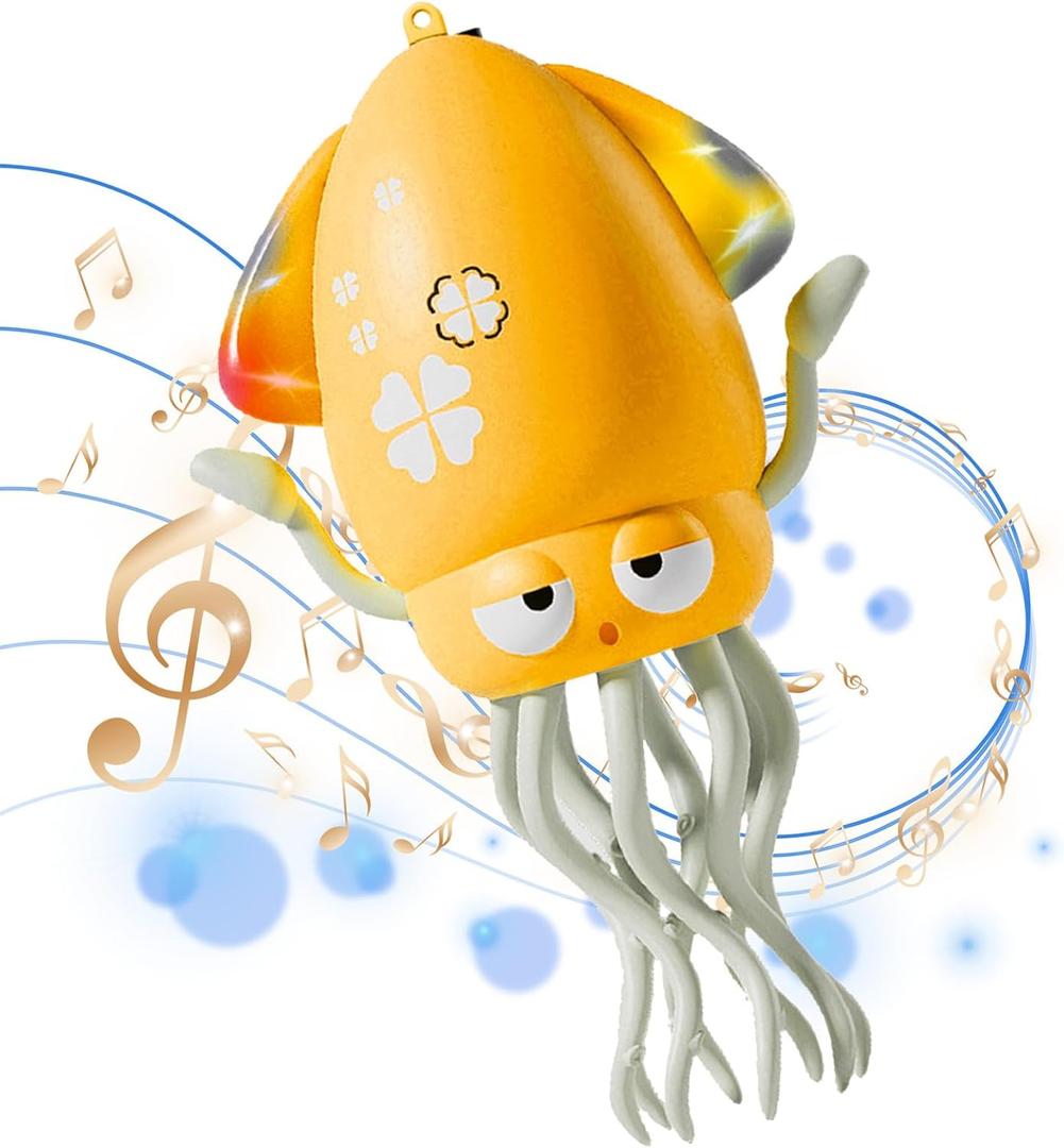 Dancing Octopus Baby Toy, Electric Crawling Octopus Tummy Time Toy, Magic Music Dance Light, Automatic Evasion Octopus Toy for 3 4 5 Year Old Kids, Sensor Development Gifts for Boy Girl Green