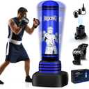 Freestanding Punching Bag for Adults Teens, 70'' Heavy Boxing Bag with Gloves and Pump, Women Men Stand Kickboxing Bags, Upgraded Big Base Boxing Equipment Set for Training MMA Fitness Home Gym