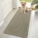 OLANLY Dog Door Mat for Muddy Paws 70x32, Absorbs Moisture and Dirt, Absorbent Non-Slip Washable Doormat, Quick Dry Chenille Mud Mat, Entry Indoor Entryway Carpet for Inside Floor, Warm Taupe