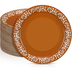 Yungyan 100 Pcs Platos De Barro Mexicanos Paper Plates Baby Shower Party Supplies 7 Inch Mexican Plates Terracotta Clay Pottery Cinco De Mayo Wedding Party Decoration
