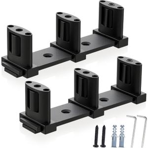 LEIFIDE 2 Pcs Sliding Closet Barn Door Floor Guide Flush Design Wall Mount Bottom Adjustable Roller Flat Non Scratch Barn Door Hardware Kit (3 Roller Design)