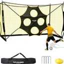 Soccer Goal, 12X6 FT Soccer Goal for Backyard, Precision Target and Training Cones Included, Upgraded Metal Base, Anti-Tear Netting, Soccer Practice Equipment with Carry Bag