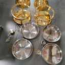 2Pack 8QT Gold Chafing Dishes for Buffet– Luxury Stainless Steel Round Chafer Set with Hanging Lid, Elegant Party Food Warmer for Weddings, Catering & Events (Gold, 8Qt*2Pack)