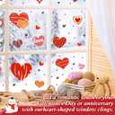 2 x 6 Sheets Heart-Shaped Static Cling Decals for Wedding Decor Removable Anniversary Decor Heart Window Stickers for Smooth Surfaces | No Adhesive, Easy to Apply