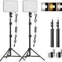 30W Upgraded Photography Lighting Kit, Anautin 2-Pack LED Video Lighting for Video Recording, 3700Lux Studio Lights with Tripod Stand for Photography, Streaming, Gaming, Podcast, Filming, Vlogging