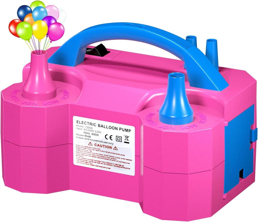 Balloon Pump, Balloon Pump Electric, Electric Balloon Pump at Home, Portable Air Blower with Dual Nozzle Balloon Air Pump for Decoration, Party and Save Time