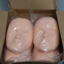 Pro Training Mannequin Flat Head Practice Make Up Eye Lashes Eyelash Extensions,Practice Training Head Manikin Cosmetology Mannequin Doll Face Head-2 Pack