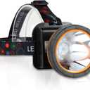 Coon Hunting Light, Super Bright LED Headlamp with 2 Light Modes, Waterproof & Rechargeable Hard Hat Headlight, Adjustable Gold Miner Torch for Hunting, Fishing, Hiking, Camping, Outdoor Adventure