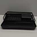 Sakugi 2-Tier Dish Drying Rack - Stainless Steel Dish Rack with Cutlery & Utensil Holders for Kitchen Counter, Sink Organization and Storage for Small Family, 15" W x 11.4" L x 15" H, Black