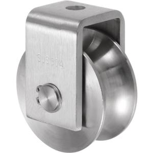 uxcell U Groove Wheel Pulley 304 Stainless Steel, 2.7" Dia Track Wheel Pulley Block Loading 2000lbs for Sliding Gate, Industrial Machines, Groove Width 0.98"