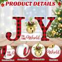 Christmas Table Decorations Indoor Xmas Wooden Joy Tabletop Merry Christmas Centerpieces for Tables Wood Sign Decor Tiered Tray Office Desk Shelf Outdoor Holiday Home Party Mantel Gift Winter Rustic