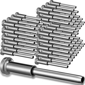 Blulu 100 Pack Invisible Cable Railing kit, T316 Stainless Steel 1/8" Invisible Receiver and Swage Stud End for Cable Railing, Swage Tensioner 1/8" for Wood/Metal Post, Cable Railing Hardware (Silver)