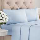 King Size 4 Piece Sheet Set - Comfy Breathable & Cooling Bed Sheets Set - Hotel Luxury Bedding for Women, Men, Kids, Teens, Boys & Girls - Deep Pockets, Ultra-Soft, Wrinkle Free - Oeko-Tex - Sky Blue