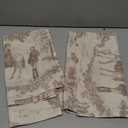 DriftAway Kitchen Curtains Toile Tier Linen Short Curtains Cafe 26 Inch Length for Living Room Bathroom Farmhouse French Country Vintage Printed Pattern Rod Pocket 2 Panels Beige