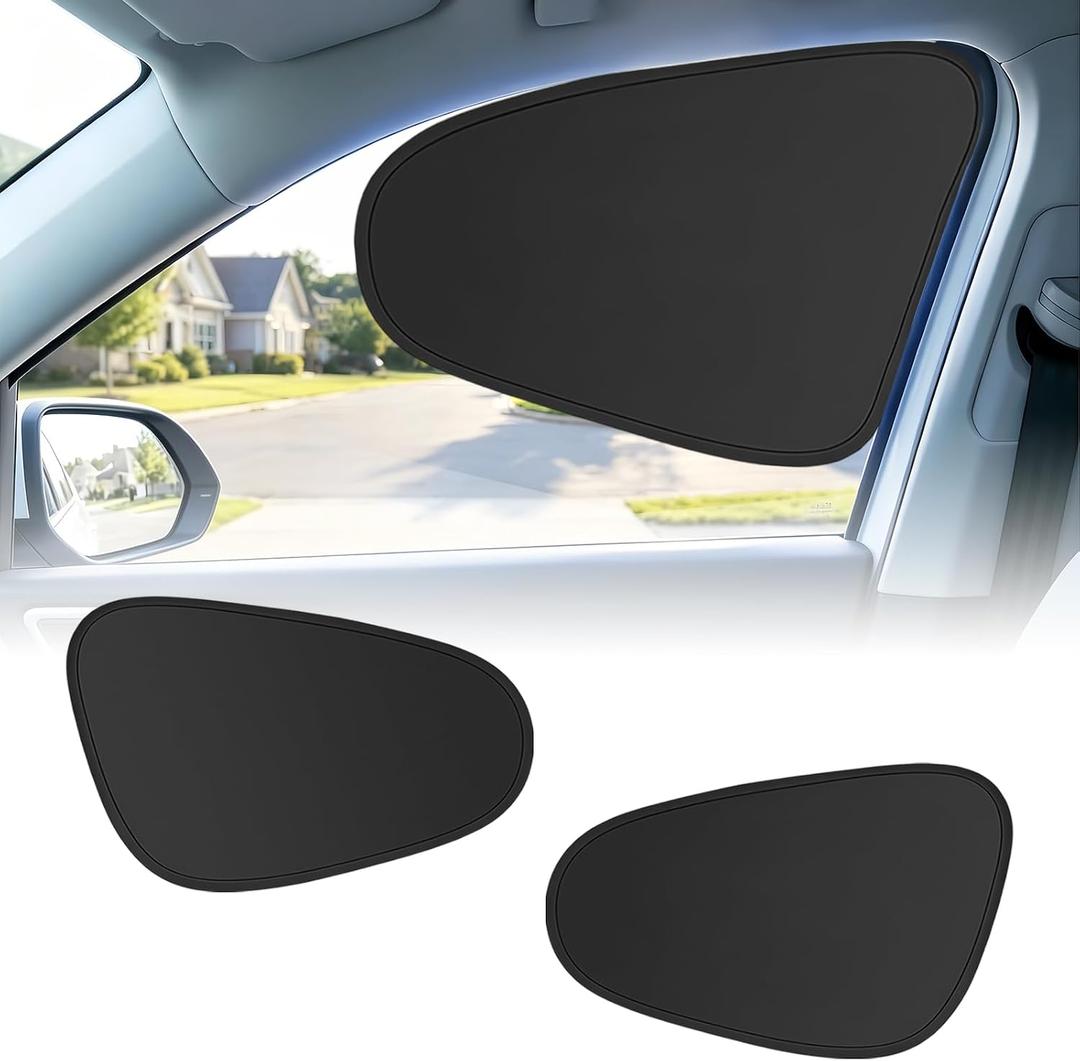 Car Window Shades, 2PCS Car Side Window Sun Shade, Static Cling Front Sunshade for Driver, UV & Heat Block, Privacy Protection, Sun Visor Universal Fit for Most Vehicles