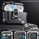 Dual Safety Lock for AirPods Pro 3 Case 2025, Compatible with MagSafe - Designed with Automatic Switch and Phone Stand, Includes a Cleaner & Keychain - Rugged Tough Hard Shell, Black