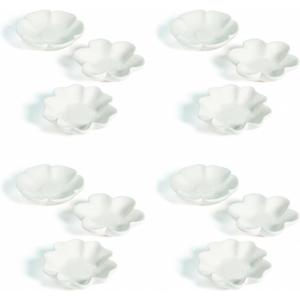 Fun Express Ceramics to Paint Mini Flower Bowls 12 Pack - Ceramic Painting Kit for Kids & Adults | Paintable Bisque Pottery Set with 3 Floral Designs | DIY Arts and Crafts Activity for Home & School