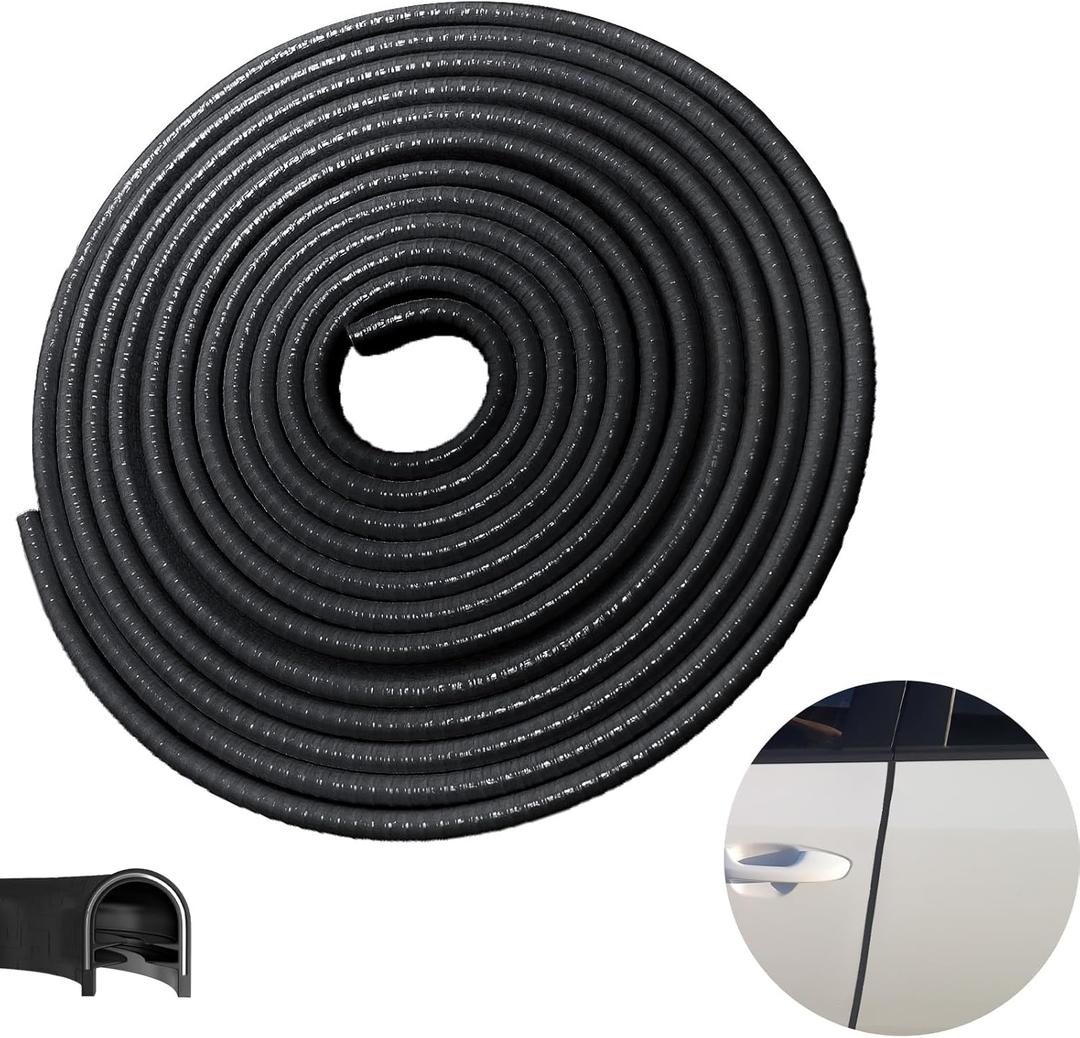Car Door Edge Guards, 16.4Ft(5m) Car Accessories Door Protector Edge Guards Rubber Seal, Doors Edge Trim U Shape Edge Guards for Cars Trucks Suvs (Black) (16-2/5Ft)