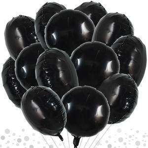 TONIFUL 30Pcs 18 Inch Large Black Round Shape Foil Balloons Big Black Circle Helium Mylar Ballons for New Year Halloween Chrismas Birthday Wedding Baby Shower Anniversary Engagement Party