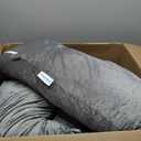 QUEEN ROSE Pregnancy Pillows, U Shaped Full Body Pillow for Sleeping Support, 55 Inch Maternity Pillow for Pregnant Women with Removable Velvet Cover, Grey