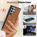 TwoHead for Samsung Galaxy S24 Ultra Wallet Case with Card Holder & Detachable Magnetic Phone Case for Galaxy S24 Ultra,PU Leather Shockproof Protective Phone Cover Wallet(6.8 in,Brown)