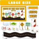 Road Trip VBS Bulletin Board Decoration Set, Christian Construction Sunday School Decorations for Classroom Religious Jesus Road Signs Cutouts Library Church Wall Window Door Decor for Teacher