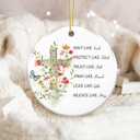 2 x Christian Floral Cross Ornament  Cross Christian Christmas Ornament, Women of The Bible Quote, Sarah Rebekah Ruth Hannah Esther Mary, Faith Scripture Christmas Tree Decoration