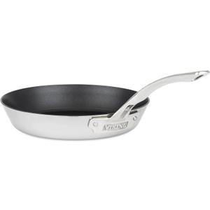 Viking Contemporary 3-Ply Non Stick Frying Pan, 10 Inch Stainless Steel Nonstick Fry Pan, 3 Liters, Silver