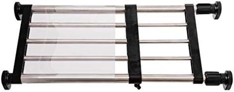 Hershii Expandable Closet Tension Shelf Rod Adjustable Metal Storage Rack Cabinet Organizer DIY Divider Separator Shelves for Wardrobe Cupboard Kitchen Bathroom, Black, 15.75-23.62inches
