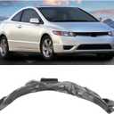 HECASA Front Inner Fender Liner Compatible with 2006-2011 Honda Civic Coupe 2-Door Replacement for HO1251106 74101SVAA00 - Right Passenger Side